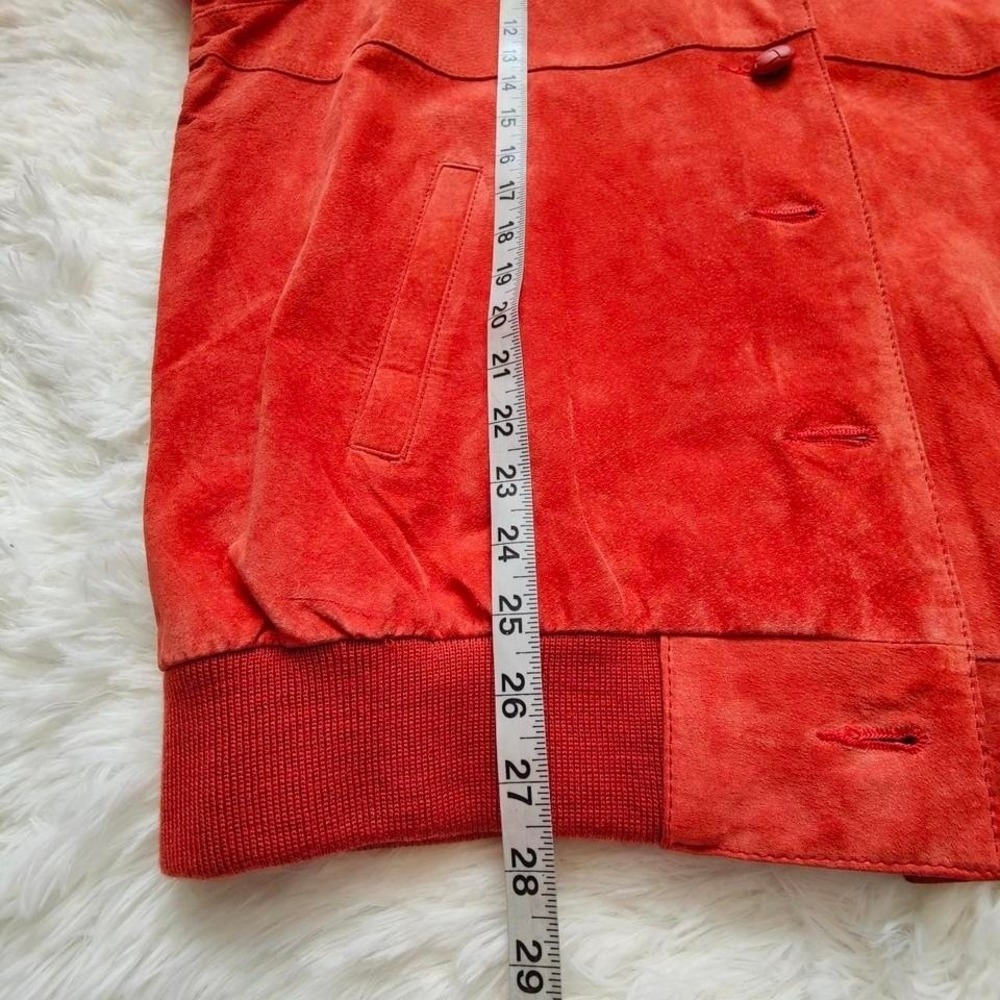 Vintage Hunts Club‎ Pink Suede Leather Bomber Jacket Womens Large Cottagecore - Picture 8 of 8